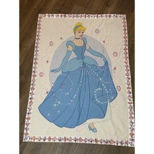 Disney Princess Cinderella Quilted Blanket 32x44 Nursery Kids Baby Satin Trim